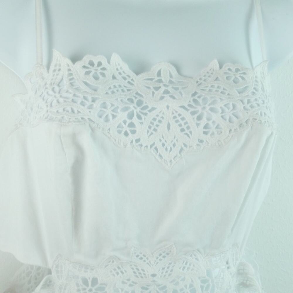 American Eagle White Lace Maxi Dress Medium Coastal Cottagecore Boho Smocked - Picture 5 of 8